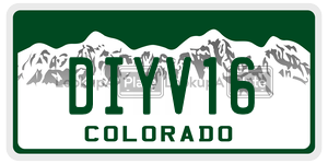 DIYV16  license plate in CO