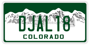 DJAL18  license plate in CO