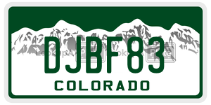 DJBF83  license plate in CO