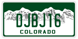 DJBJ16  license plate in CO