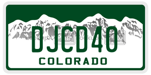 DJCD40  license plate in CO