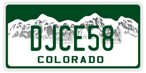 DJCE58  license plate in CO