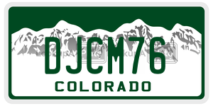 DJCM76  license plate in CO