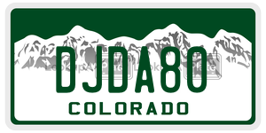 DJDA80  license plate in CO