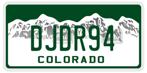 DJDR94  license plate in CO