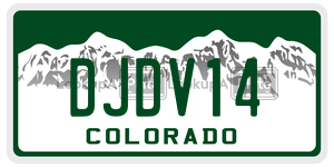 DJDV14  license plate in CO