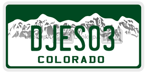 DJES03  license plate in CO