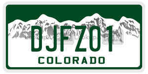 DJFZ01  license plate in CO