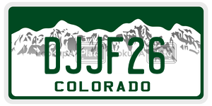 DJJF26  license plate in CO