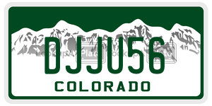 DJJU56 license plate in Colorado