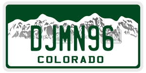DJMN96  license plate in CO