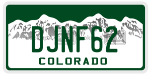 DJNF62  license plate in CO