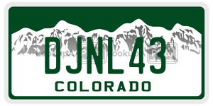 DJNL43  license plate in CO