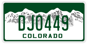 DJO449  license plate in CO