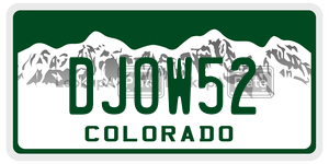 DJOW52  license plate in CO