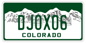 DJOX06  license plate in CO