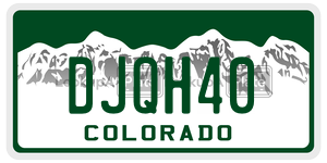 DJQH40  license plate in CO
