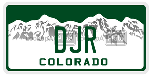 DJR  license plate in CO