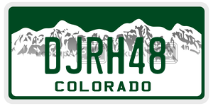 DJRH48  license plate in CO