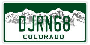 DJRN68  license plate in CO