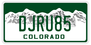DJRU85  license plate in CO