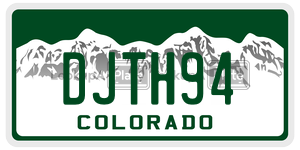 DJTH94  license plate in CO