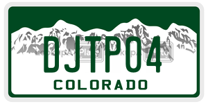DJTP04  license plate in CO