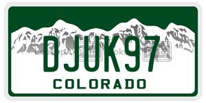 DJUK97  license plate in CO