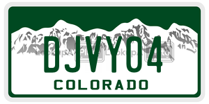 DJVY04  license plate in CO