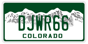 DJWR66  license plate in CO