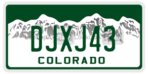 DJXJ43  license plate in CO