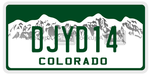 DJYD14  license plate in CO