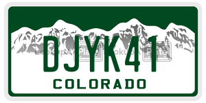 DJYK41  license plate in CO