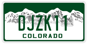 DJZK11  license plate in CO