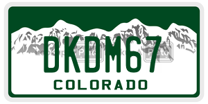 DKDM67  license plate in CO