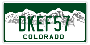 DKEF57  license plate in CO