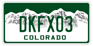 DKFX03 license plate in Colorado