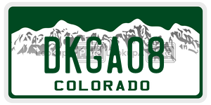 DKGA08  license plate in CO