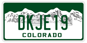 DKJE19  license plate in CO
