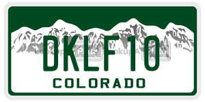 DKLF10  license plate in CO