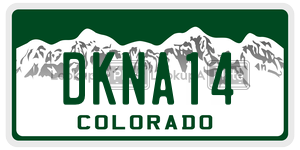 DKNA14  license plate in CO