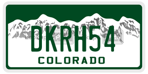 DKRH54  license plate in CO