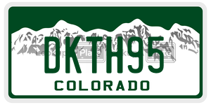 DKTH95  license plate in CO