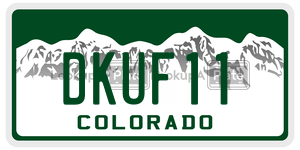DKUF11  license plate in CO