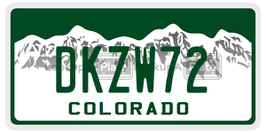 DKZW72  license plate in CO