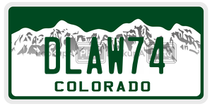 DLAW74  license plate in CO