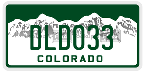 DLD033 license plate in Colorado