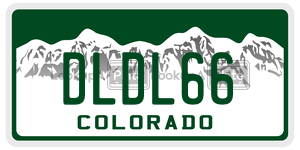 DLDL66  license plate in CO