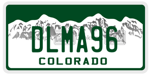 DLMA96 license plate in Colorado