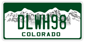 DLWH98  license plate in CO